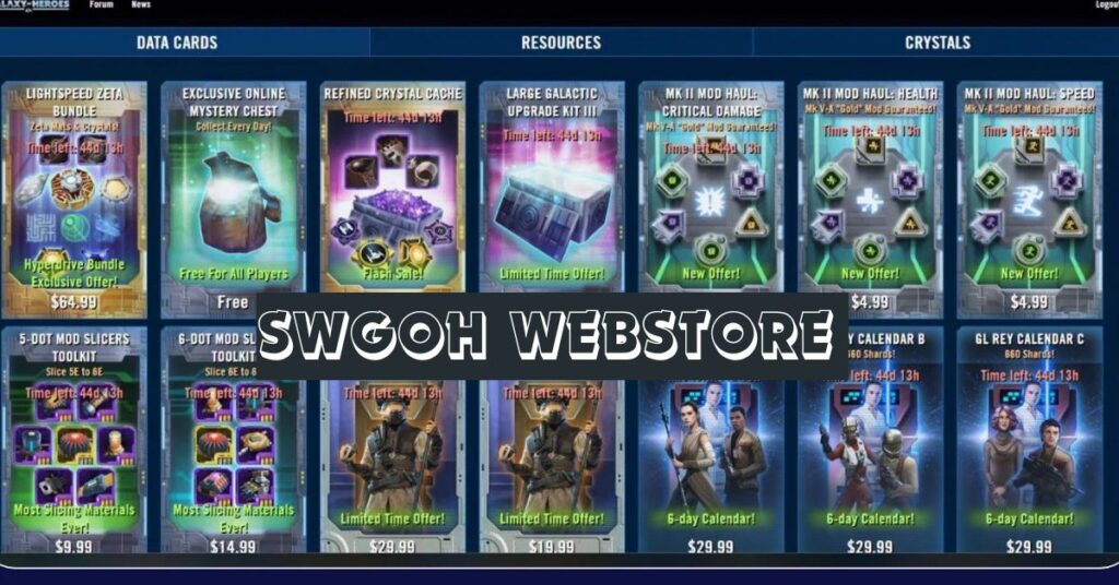 the SWGoH Webstore